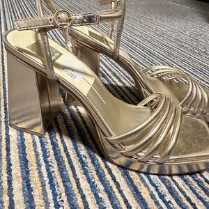 Elegant Gold Strappy Women's Heels